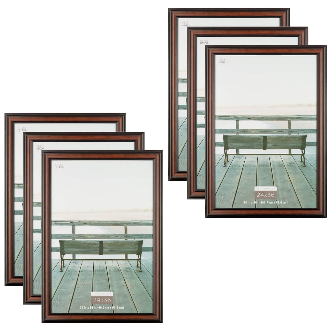 6 Pack: Home Brown & Black Wood Grain Frame by Studio Décor®
